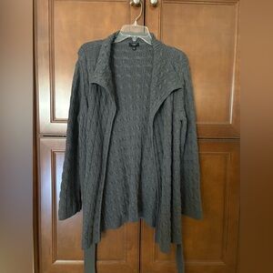 Talbots Charcoal Cable Knit Women's Cardigan